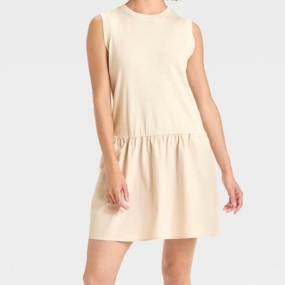 Universal Thread Tan Mini Shift Dress Women's M - Picture 6 of 6